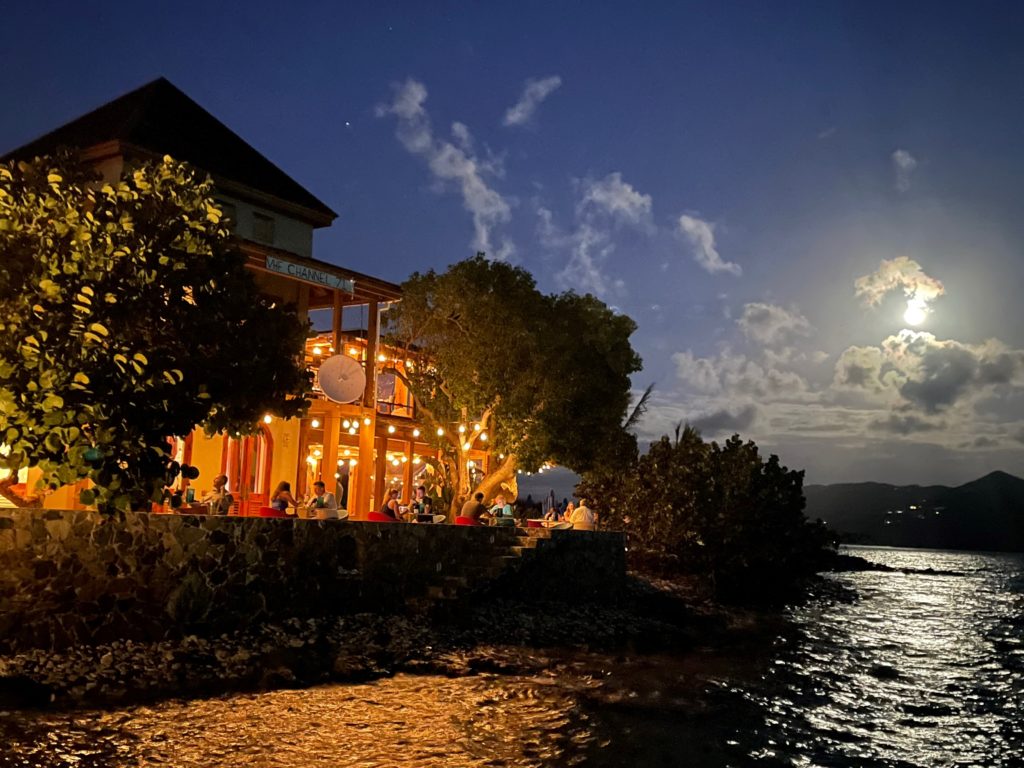 Lovango Restaurant St. John at night