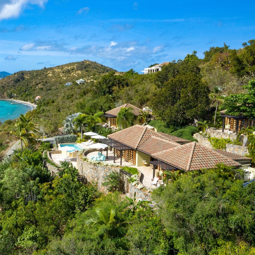 Lovango Bay Aerial Trees Water Virgin Islands Destination