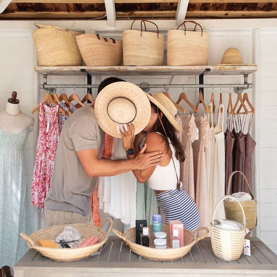 Guests shopping inside a boutique at The Shops on Lovango