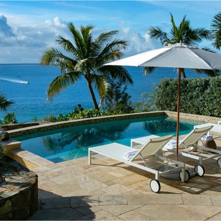 CJ: Private pool overlooking the Caribbean at Lovango Resort & Beach Club