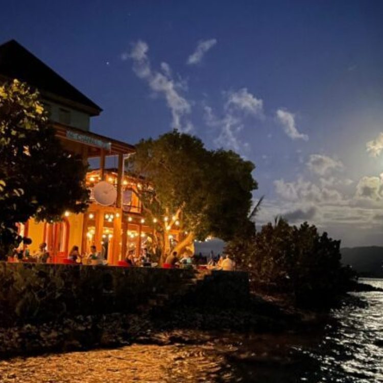 Lovango Restaurant St. John at night