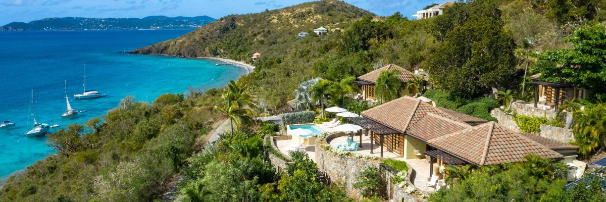 Lovango Bay Aerial Trees Water Virgin Islands Destination