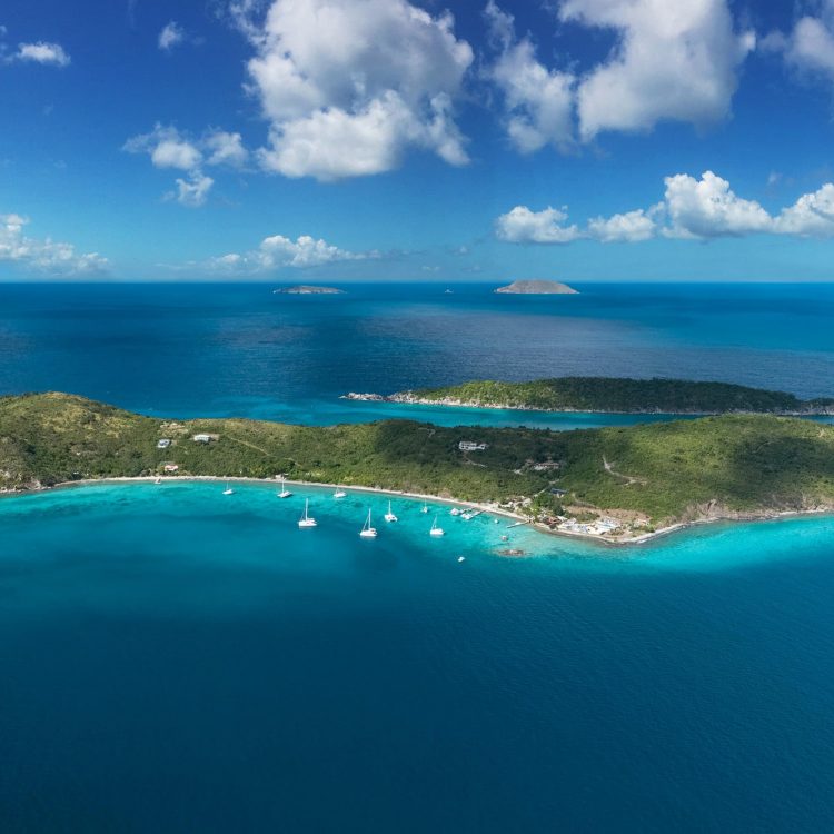 Aerial view of Lovango Cay in the U.S. Virgin Islands