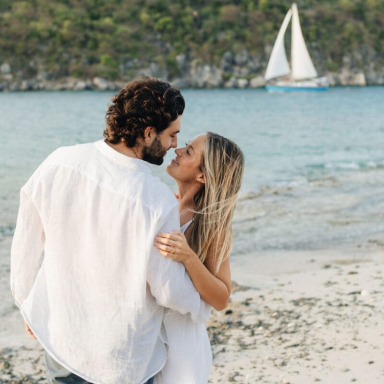 Lovango Bay Man Woman Hugging Virgin Islands Destination