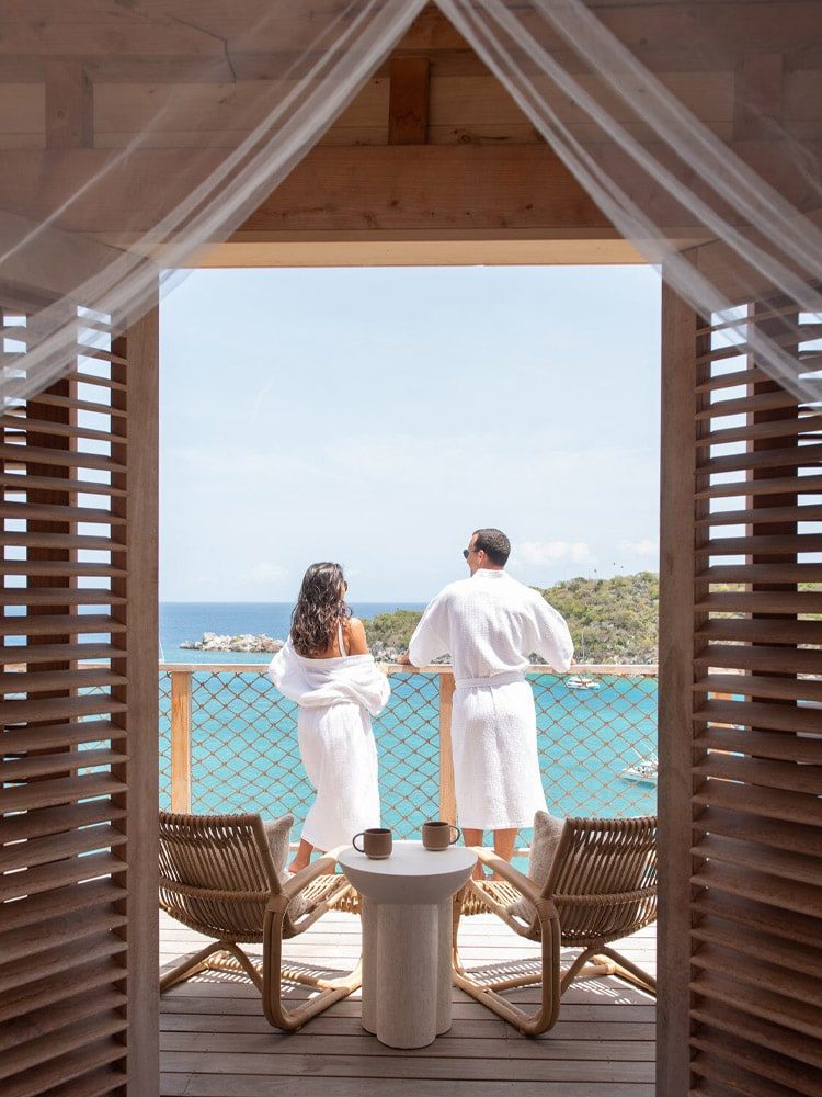 Couple enjoying the view at Lovango Resort & Beach Club